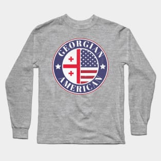 Proud Georgian-American Badge - Georgia Flag Long Sleeve T-Shirt